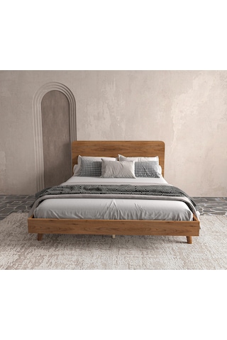 Softwood Ahşap Ceviz Karyola Kolay Kurulum-927 Çift Kişilik