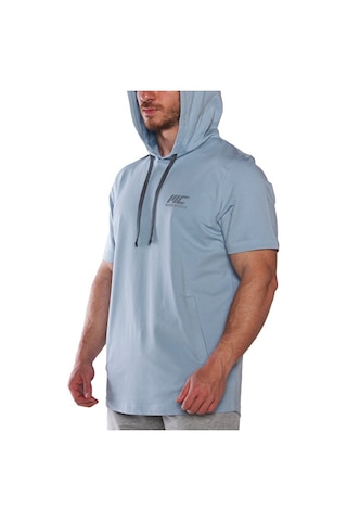 Musclecloth Mc-x Kapüşonlu Kısa Kollu Sweatshirt Açık Mavi