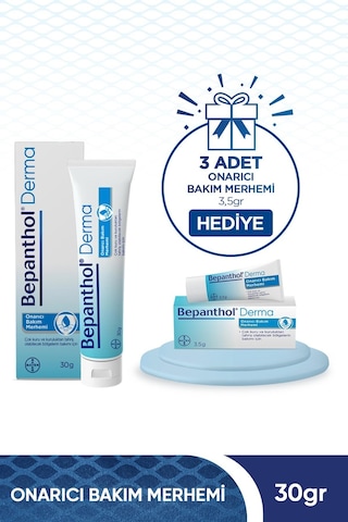 Bepanthol Derma Onarıcı Bakım Merhemi 30 G + Onarıcı Bakım Merhemi 3 x 3.5 G