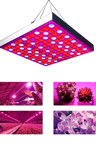 220 Volt 45 Watt Grow Led Panel Bitki Yetiştirme Lambası Pembe