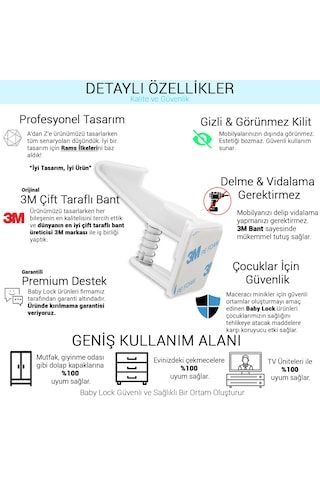 10 Adet Bebek Çocuk Kilit Güvenlik Çekmece Dolap Kilidi Gizli Kil Çok Renkli