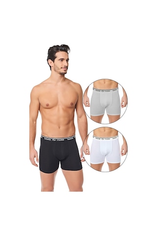Seher Yıldızı 3'Lü Paket Erkek Boxer Pamuk Likralı Şort Boxer