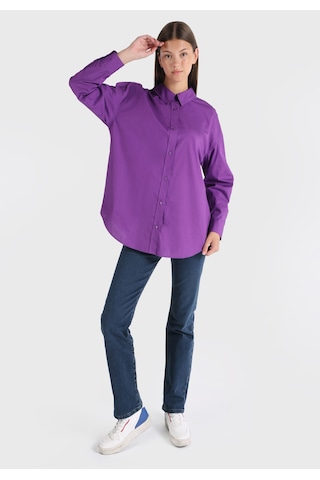 Colin's Colins Regular Fit Sırt Dekolteli Mor Kadın Uzun Kol Gömlek Cl1065050 Mor