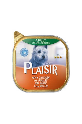 Plaisir Tavuklu Pate Konserve Yetişkin Köpek Maması 4 x 150 G