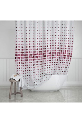 Zethome Evdy Banyo Duş Perdesi 4961 Tek Kanat Pembe 1X180X200 Pembe