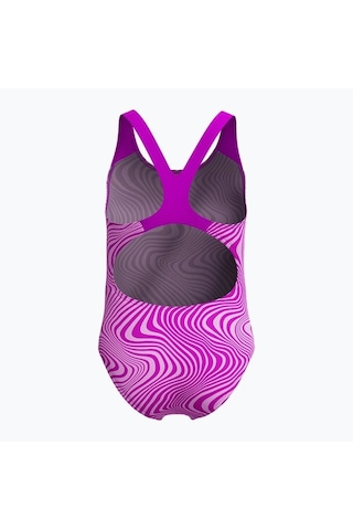 Speedo Dijital Allover Sıçrama Önleyici Diva Kız Çocuk Mayosu Mor Mor