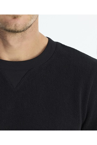 Yargıcı Regular Bisiklet Yaka Uzun Kol Sweatshirt 25kesw9006x 001 Siyah