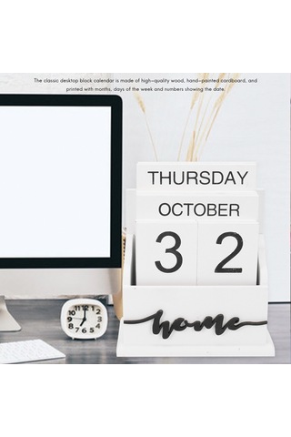 Ahşap Midye Kabuğu Masa Bloğu Takvim Hafta Ay Tarih Gösterimi