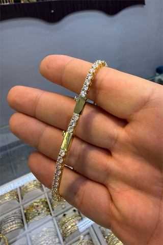 4 Mm Su Yolu Döküm Bileklik Altın