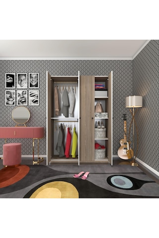 Kenzlife Gardırop 4 Kapılı Kapaklı Devetabanı Crd 173 120 42 Gardolap Dolap Ofis