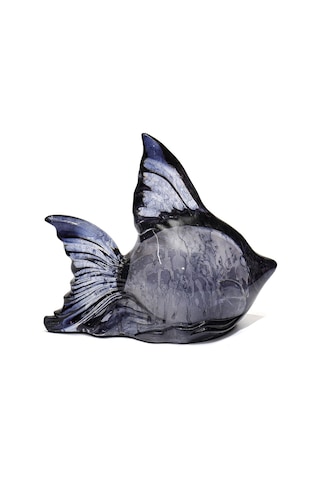 Dekoratif Ocean Art Siyah Balık Heykeli 23 Cm