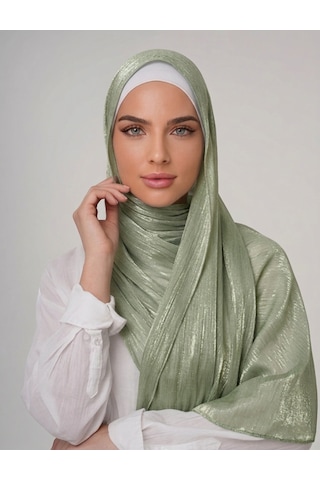 İpek Dükkanı Organza Shımmer Abiye Üzeri Parlak Şal Çağla