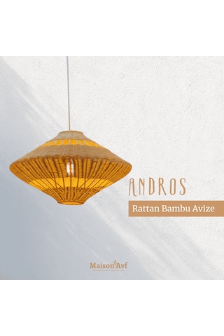 Andros Rattan Bambu Sarkıt Avize Bambu