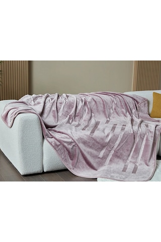 Doqu Embos Battaniye Perlina Çift Kişilik Pudra Diğer