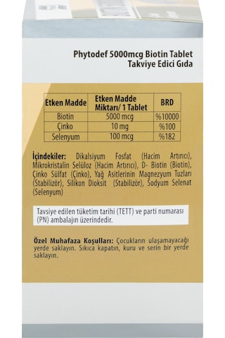 Phytodef Biotin 5000 Mcg 60 Tablet