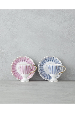 English Home Winnie Porselen 4 Parça 2 Kişilik Kahve Fincan Takımı 90 Ml Pembe - Mavi Pembe - Mavi