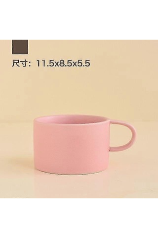 Kahve Kupası Seramik Sütlü Latte Kupası Sevimli Bardaklar Avrupa Tarzı Pembe