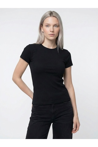 LOFT Slim Fit Kadın Tshirt K.kol Lf2043599 Q1.v1 Siyah