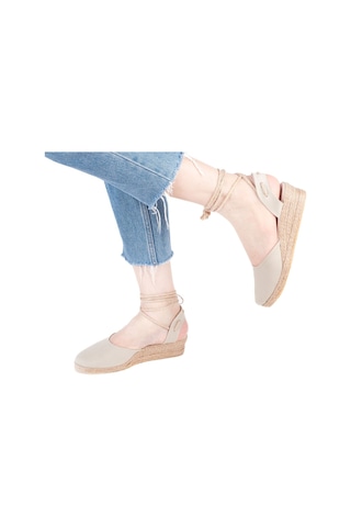 Star Tombis Gerçek Elişi Hasır Jüt Bileğe Bağlı Ipli Günlük Kız Çocuk Espadril Handmade Bej