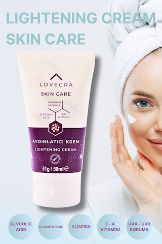 Aydınlatıcı Krem Yoğun Nemlendirici Beyazlatıcı Leke Karşıtı E & A Vitamini Glycolic Asit 50ml