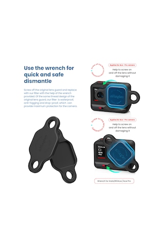 Padalink Insta360 Ace Pro İçin Spor Kamera Cpl Filtresi - Abs Ve Optik Cam Malzeme - 35.3x35.3x7.2mm - 8g Ağırlık Çok Renkli