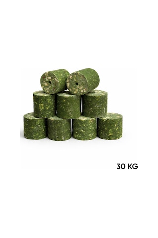 Sazan Yemi - Delikli Küspe - Mısır - Silindir - Yeşil - 30 Kg Paket
