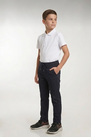 Nacar Store Okul Pantolonu Lastikli Ribana Bel Kanvas Çocuk Pantolonu Okula Dönüş Lacivert