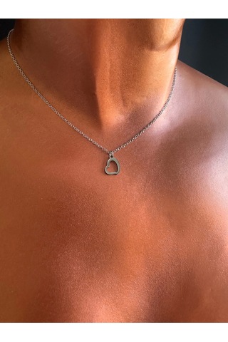 Kalp Figürlü Çocuk Kolye Ve Bileklik Takımı Karma Serisi Silver