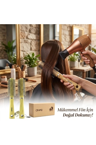 Onas Ons-832 Fön Ve Saç Fırçası Ve Tarak Plastik Bambu Ahşap Renk - 12'li Paket Diğer