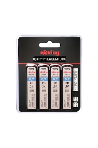 Tikky Hi-polymer Mekanik Kurşun Kalem Ucu, 0,7mm, 2b, 4'lü Blister Siyah