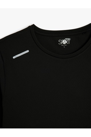 Koton Uzun Kollu Bisiklet Yaka Geometrik Baskılı Basic Spor Sweatshirt Siyah 5sam70018nk Siyah