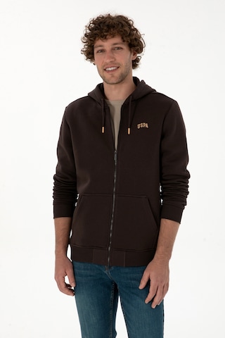 U.S. Polo Assn. Erkek Regular Fit Koyu Kahverengi Şardonlu Örme Hırka 50313755-VR084