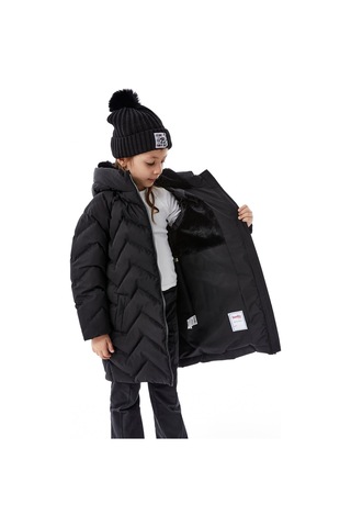 Benitto Kids Kız Çocuk Kapüşonlu Kışlık Şişme Mont 51353 Siyah
