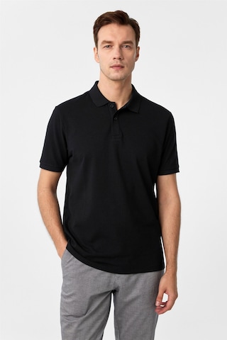 Süvari Siyah Regular Armürlü Polo Yaka Tişört-37375 Siyah