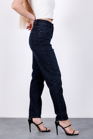 HLT Jeans Lacivert Kadın Mom Jean Yüksek Bel Likralı Esnek Kot Pantolon Anna-2076