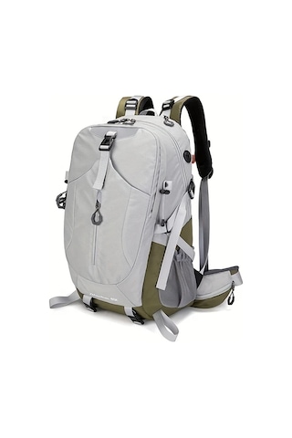 Dashanshop Büyük Kapasiteli Hafif Uniseks Outdoor Sırt Çantası Light Grey Ayarlanabilir Göğüs Askıları Çıkarılabilir Çerçeve Kamp Ve İş Seyahati Altın