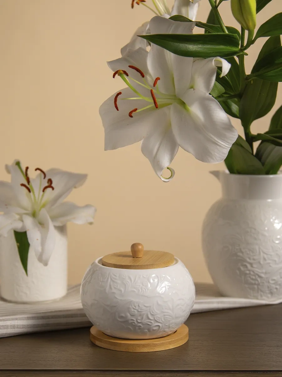 Lefard Muse Kapaklı Ve Standlı 450 Ml Şekerliği 374033720 Beyaz