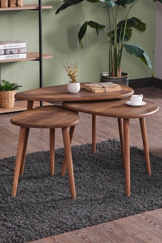 Kagu Eviana Mdf Alvin Zigon Orta Sehpa 3'lü Ceviz