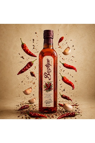 500 Ml Acı Biberli Natürel Sızma Zeytinyağı 2025/26 Soğuk Sıkım, Filtresiz