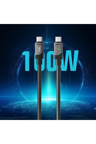 Lenyes Lc506 Type-c To Type-c Pd 100w Hızlı Şarj Özellikli Data Ve Şarj Kablosu 1m Siyah Siyah