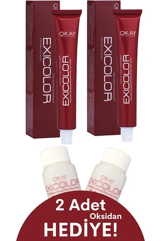 Exicolor Saç Boyası Tüp 60 Ml Barut Gri 2 Adet Oksidan Hediyeli 4'lü Set