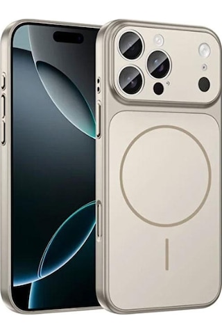 Apple Uyumlu iPhone 16 Ag Glass Koruyucu Kılıf 17 Pro Max Görünümlü Gri