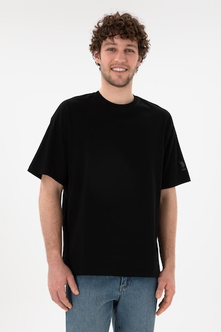 U.S. Polo Assn. Erkek Oversize Fit Bisiklet Yaka Siyah Tişört 50305859-VR046