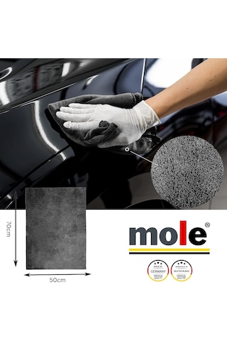 Mole Mikrofiber Çift Yüzlü Oto Kurulama Havlusu 50 70 440gsm Paket İçeriği 1 Adet- Renk Antrasit