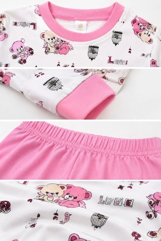 Novalisse Kız Çocuk Premium Penye Koala Desenli Uzun Kollu Pijama Takımı 2-11 Yaş - Pembe Çoklu Renk