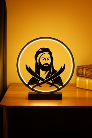 Çift Figürlü Kablolu Led Masa Lambası Dekoratif Anlamlı Tasarım Aydınlatma Çiftkılıç