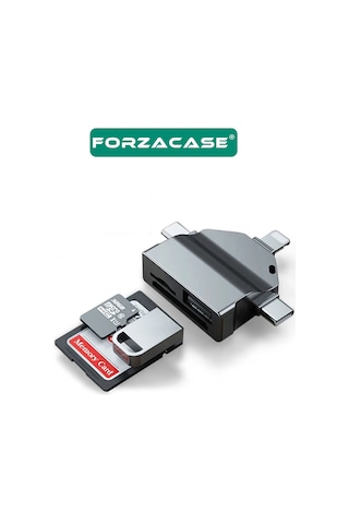 Lightning Type-c Micro Usb / Usb Kart Okuyucu Adaptör Fc459 Siyah