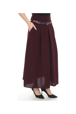 Soralline Kadın Etek 755 Mürdüm 95 Cm Boyunda Baharlık Etamin Des Mürdüm