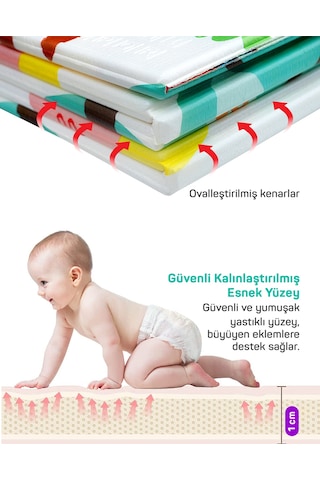 Neşeli Zürafa + Taşıtlar , Katlanabilir Çocuk Oyun Halısı 150x200x1 Cm - Taşıma Çantası Yanında