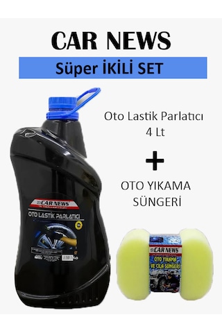 Car News Oto Lastik Parlatıcı 4 Lt Ve Oto Yıkama Süngeri
